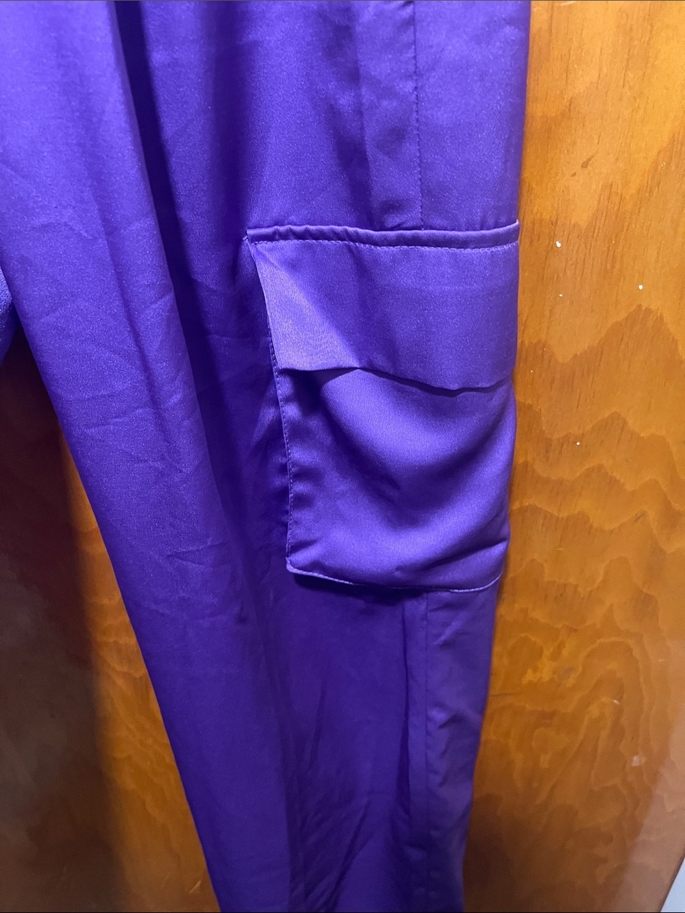 TulleA Purple Satin High Waisted Wide-Leg Pants - Picture 3 of 5